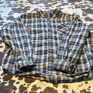 Woolrich Men's Black and Gray Plaid Flannel